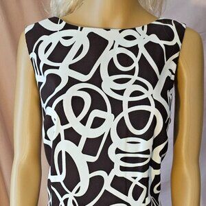 Dress Barn Brown Geometric Sleeveless Dress